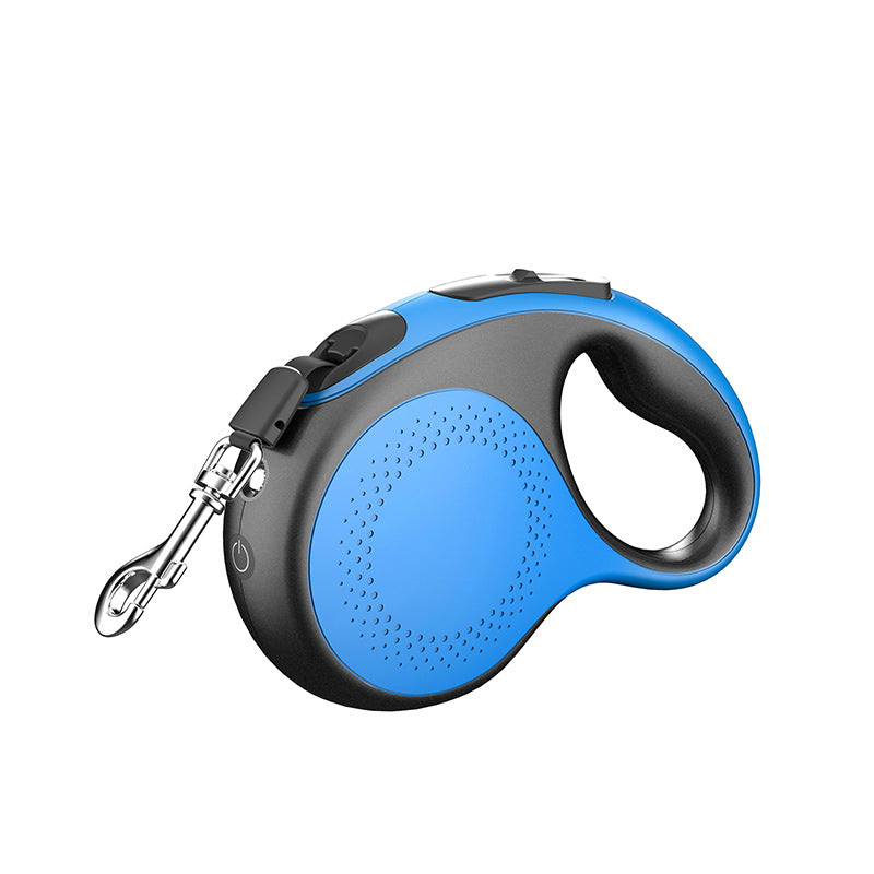 Retractable dog leash with LED light, perfect for night walks, durable and safe