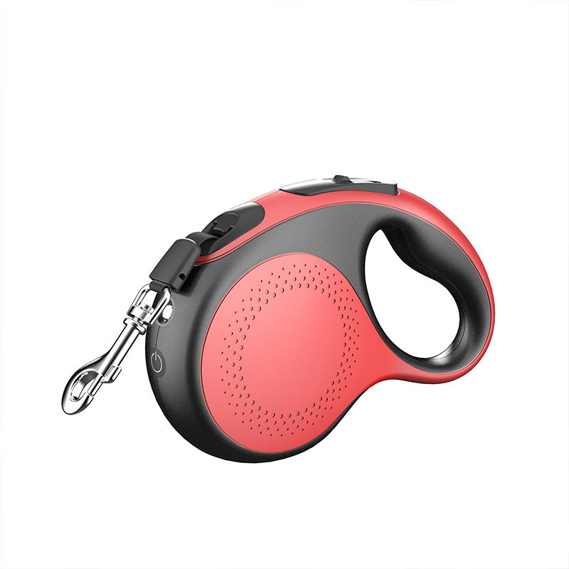Retractable dog leash with LED light, perfect for night walks, durable and safe