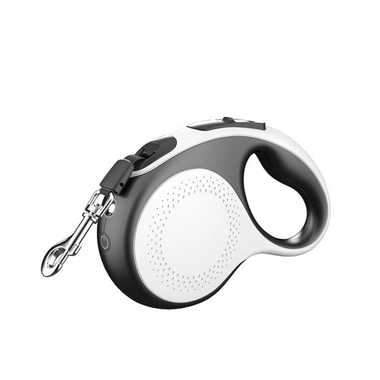 Retractable dog leash with LED light, perfect for night walks, durable and safe